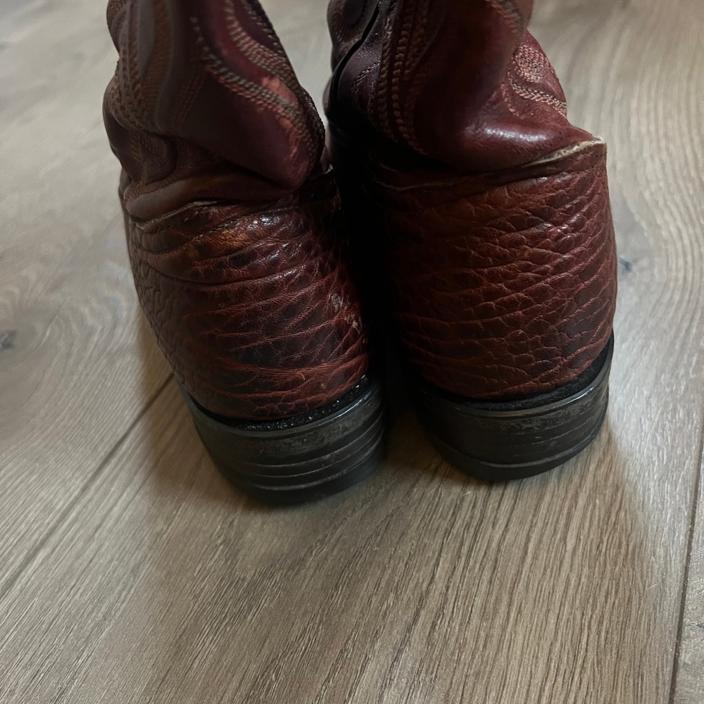 Vintage Tony Lama Brown Leather Cowboy Western Boots Womens Shoes Size 6B - Picture 10 of 11
